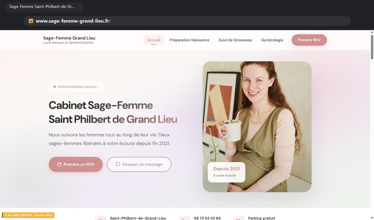 Nouveau site Cabinet Sage-Femme Saint-Philbert — après refonte