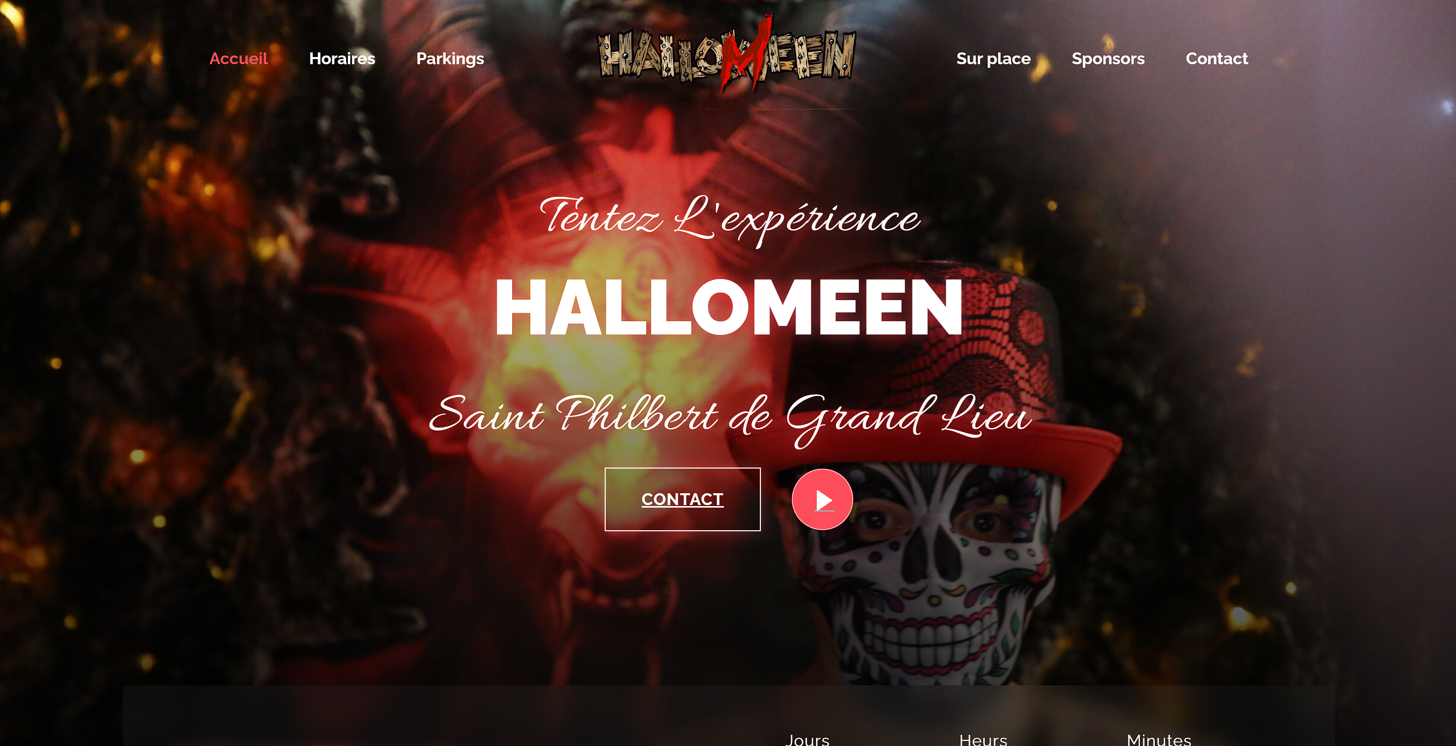Capture d'écran du site Hallomeen - Événement Halloween à Saint Philbert de Grand Lieu